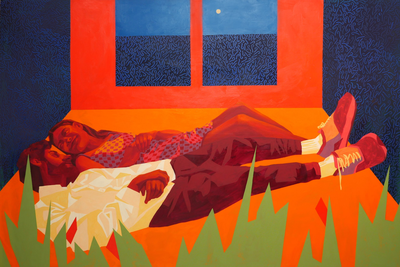 Cardboard, 2020, Acrylic on Canvas, 48” x 72”