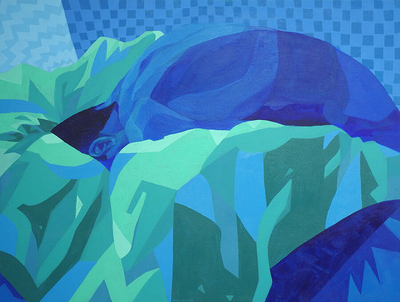 Conscious Downswing, 2020, Acrylic on Canvas, 24” x 32.5”