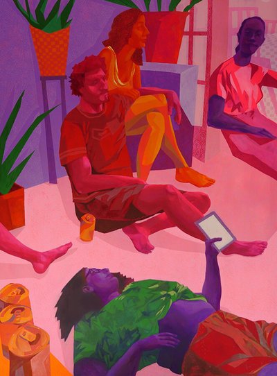 Have A Few, 2020, Acrylic on Canvas, 60” x 84”