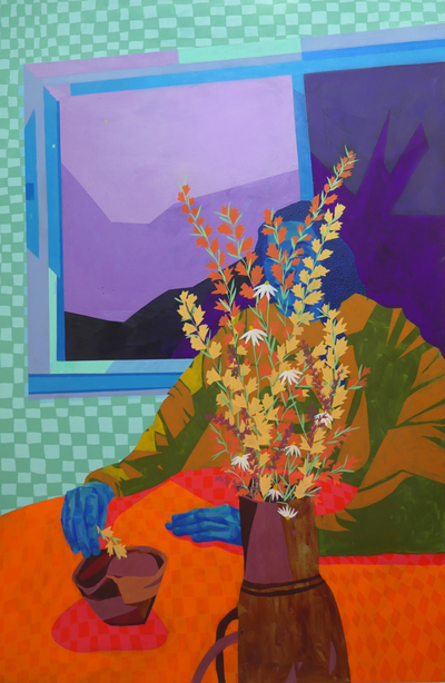 Indoor Fever Dream, 2020, Acrylic on Canvas, 48” x 72”