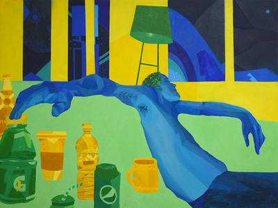 Polluted Friendship, 2020, Acrylic on Canvas, 24” x 32.5”